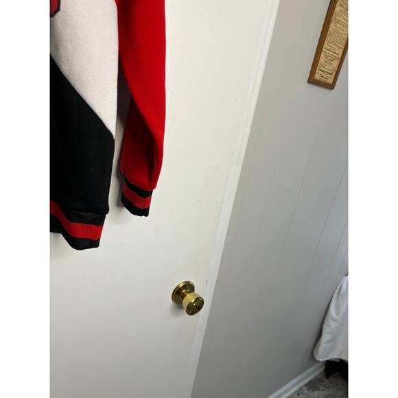 NBA Chicago Bulls Hoodie Kids Youth Large 14-16 Red/Gray/Black Colorblock L/S - Picture 3 of 12